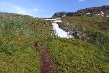 Lappland_172_07072019 - The narrow dirt trail leading closer to the main drop of Lohtajohka in Swedish Lappland