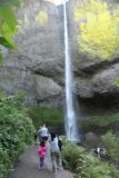 Latourell_Falls_17_034_08162017 - Julie and Tahia getting closer to Latourell Falls when they decided to go down to the bottom during our August 2017 visit