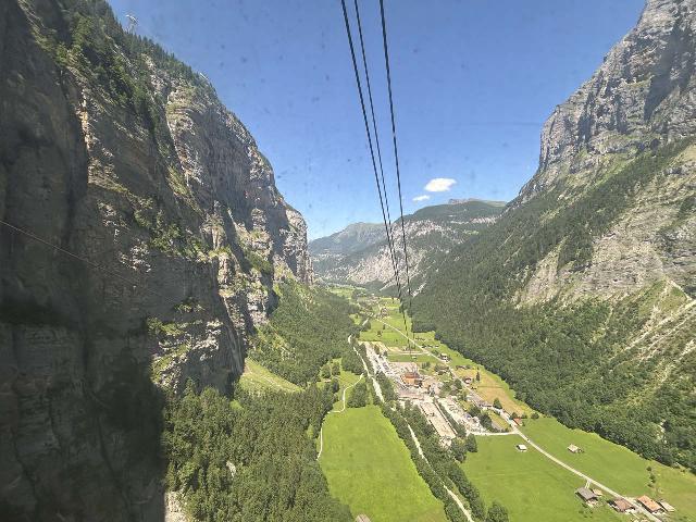 Lauterbrunnen_221_iPhone_14_06242025 - View of Murrenbach Falls appearing to have less flow (Aegertenbach Falls is barely visible) in June 2025 compared to our June 2010 visit