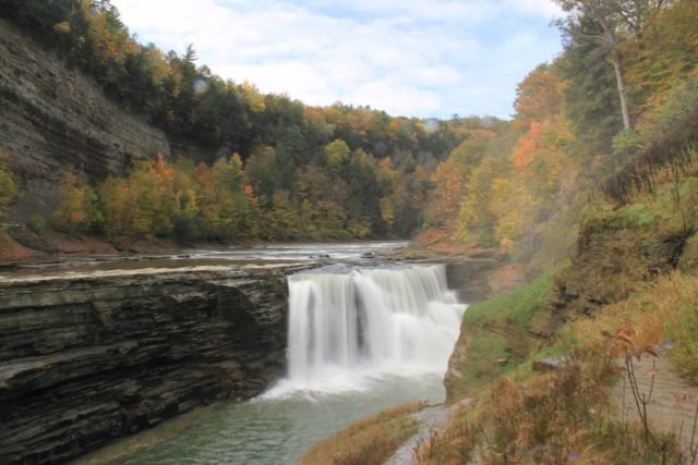 Lower Falls of the Genesee River with a scattering of Fall Colors in early- to mid-Fall
