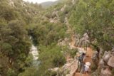 Linarejos_106_05292015 - Julie and Tahia hiking alongside the gorge-hugging trail leading back to the trailhead