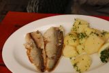 Lindau_180_06242018 - For more local and gluten free fare, Julie got this plain grilled trout with some potatoes served up by Zum Altes Rathaus Restaurant