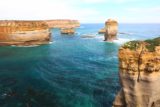Loch_Ard_Gorge_023_11162017 - Looking out towards a bay perimetered by some sea stacks and the Razorback in the foreground to the right at Loch Ard Gorge