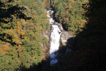 Lower Whitewater Falls is a smaller version of its bigger brother the Upper Whitewater Falls further upstream and across the state border. This 200ft waterfall that cascades and plunges in a...