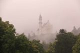 Ludwigs_Castles_003_06242018 - The ghostly Neuschwanstein Castle appearing amongst the rain clouds