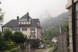 Ludwigs_Castles_035_06242018 - It was raining on the day we showed up to do our pre-booked Hohenschwangau and Neuschwanstein Castles tours so the Neuschwanstein Castle was appearing in the mist with a bit of a ghostly appearance
