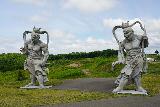 Makomanai_Takino_Cemetery_001_07132023 - A couple of demon statues besides the car park for the Makomanai Takino Cemetery on the outskirts of Sapporo