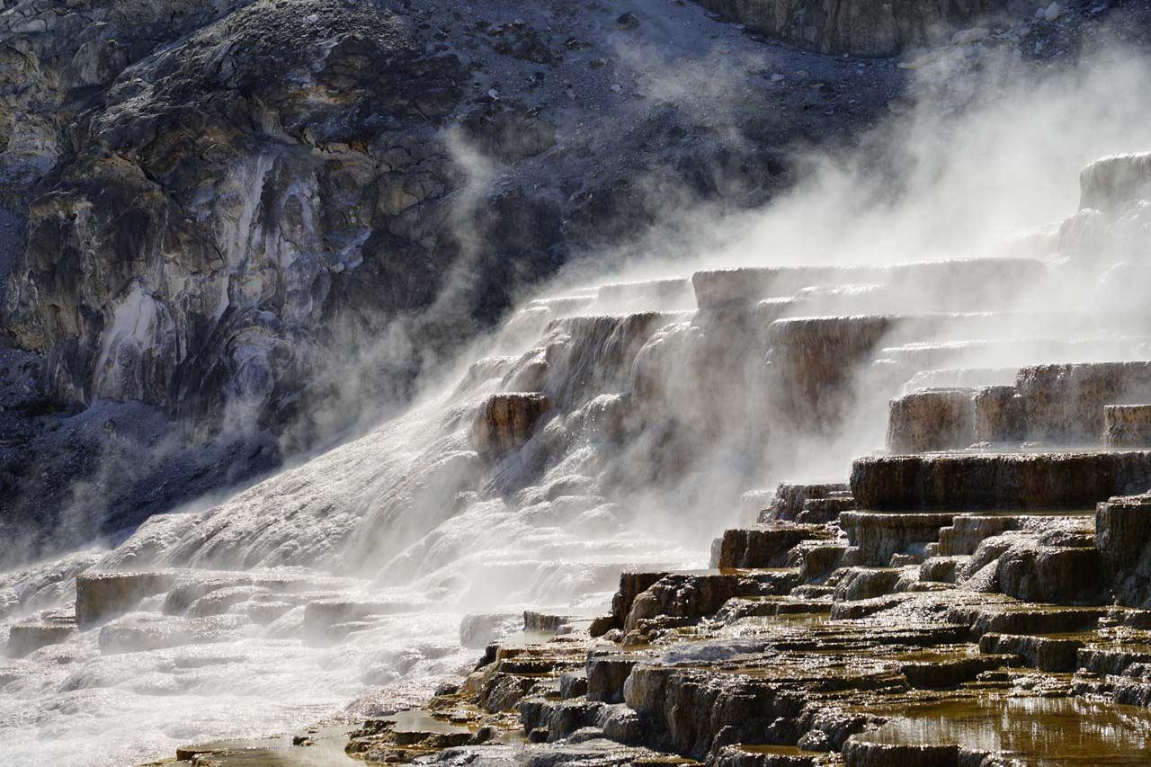 Mammoth Hot Springs Terraces - An Unusual Waterfall Type