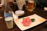 Matsumoto_005_10182016 - Bar food at Banrai in Matsumoto, which consisted of basashi, cutlets, sake, and beer