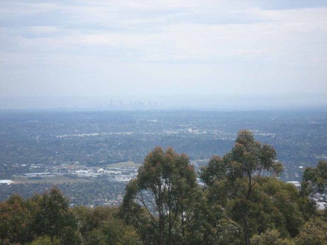 Melbourne_cousins_006_jx_11182006 - On the northeastern outskirts of the city of Melbourne, my cousins took us up to Mt Dandenong, which afforded us this distant view back towards the Melbourne CBD