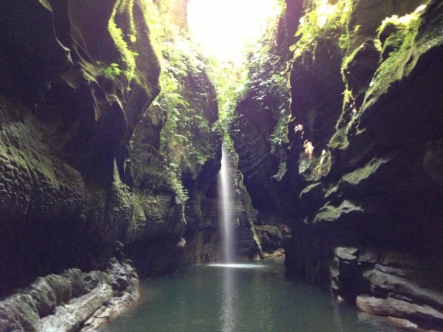 Millenium_Cave_056_jx_11232014 - The 'Hidden World Waterfall' - one of the Millenium Cave Waterfalls seen on the tour