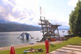 Millstatt_007_07122018 - This giant water slide on the shores of Millstattersee didn't look like it was available for use, but the platform beside it was definitely crowded with young people