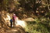 Monrovia_Canyon_15_042_07262015 - The family negotiating the familiar narrow sections of the Monrovia Canyon Falls Trail in July 2015