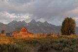 Mormon_Row_050_08132017 - The Moulton Barn on Mormon Row getting the nice glow from sunrise except the Tetons were still in shadow