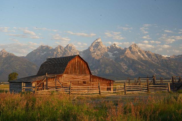 Mormon_Row_051_08072020 - At the start of the day that I visited Granite Falls, I got a pre-dawn start to try to photograph the signature barns of Mormon Row fronting the Grand Teton skyline at sunrise