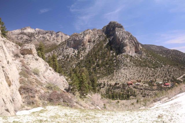 Mt_Charleston_357_04222017 - I had climbed high enough to get this elevated view of the Cockscomb Ridge and Mt Charleston Village on my way back from the 'Medium Falls'