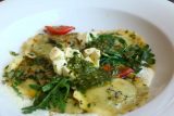 Munich_547_06302018 - This was Tahia's delicious pesto ravioli from the Glockenspiel Cafe