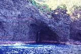 Na_Pali_Cruise_320_11212021 - More contextual look back at the Waiahuakua Sea Cave and Falls as the boat was starting to pull away during our Na Pali Coast Cruise Tour