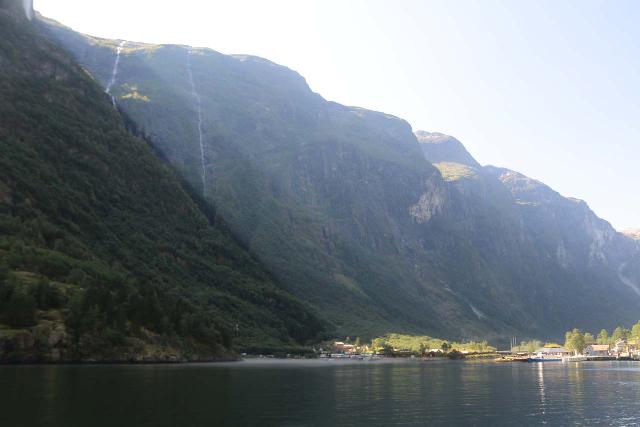 The Nærøyfjord cruise could be done from Gudvangen (shown here) or Flåm