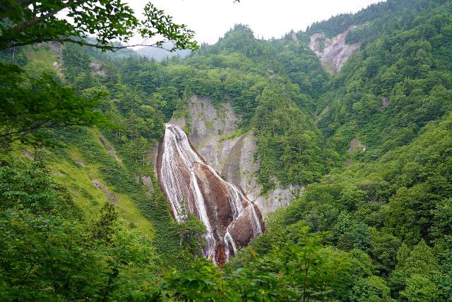 Namegawa_173_07222023 - A contextual look at the Namekawa Great Falls as seen during the steep descent to the Otakizawa Stream
