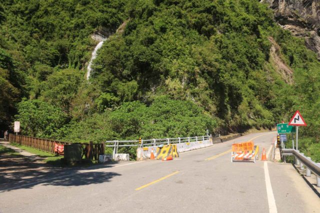Nanan_Waterfall_016_10272016 - Like the way a magician practices distraction to work his magic, we must have been distracted by this road barricade, which caused us to miss the Nanan Waterfall initially even though it was in plain sight!