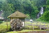 Nanataki_026_07102023 - A waterwheel fronting the Kosaka Nanataki Waterfall