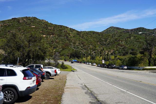Newton_Canyon_Falls_001_03182023 - Although parking is very limited at the lot for the Backbone Trailhead, apparently, lots of people used the roadside shoulders on the opposite side of Kanan Dume Road to park their car