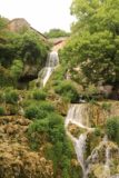Orbaneja_del_Castillo_014_06132015 - Looking up at the waterfall flowing beneath the town of Orbaneja del Castillo