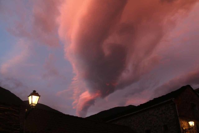 Ordesa_310_06162015 - Crazy cloud formations seen above the Pyrenean town of Torla