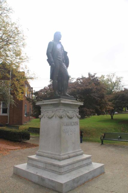 Passaic_Falls_002_10162013 - Statue of Alexander Hamilton at the Paterson Great Falls National Historical Park