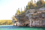 Pictured_Rocks_cruise_325_09302015 - These shapely and potholed cliffs were seen between the Grand Portal Arch and Chapel Beach