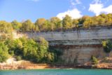 Pictured_Rocks_cruise_533_09302015 - Looking back at some overlook atop these cliffs of the early part of the Pictured Rocks as seen near the end of our Pictured Rocks Cruise
