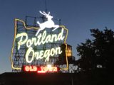 Portland_Downtown_006_iPhone_08182017 - More direct look at the famous Portland sign in twilight with the water tank in the background