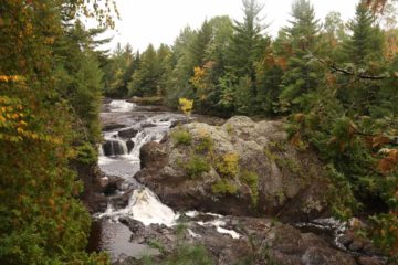 The Potato River Falls (sometimes just called Potato Falls) was one of the more obscure waterfalls that we had encountered while passing through Northern Wisconsin.  We were lured to this falls...