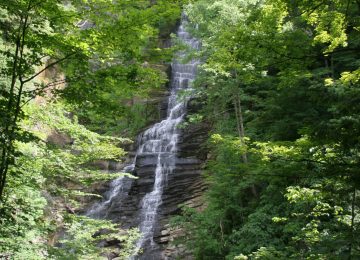 Pratt's Falls is a thin and lacy 137ft high waterfall partially hidden in thick foliage.  I can easily envision how the falls can really stand out in the autumn when fall...
