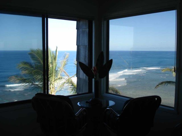 On our first trip to Kaua'i, we spent a few nights in Princeville, where there was this nook and view of the North Shore