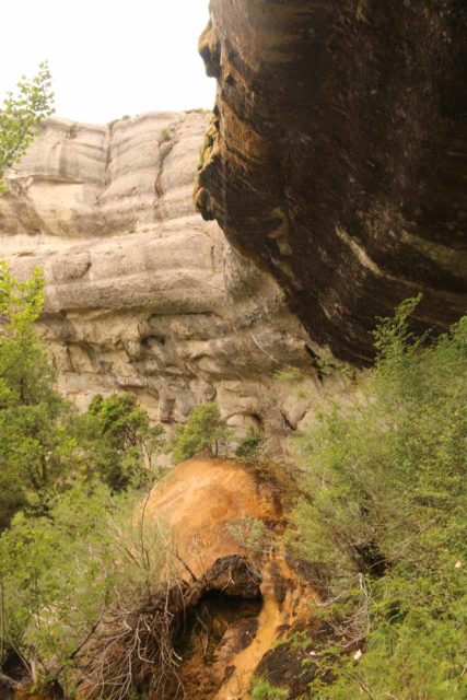 Puentedey_090_06132015 - Cascada de la Mea (or Cascada la Mea) with barely much volume yet still growing the stalagmite at its base