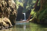 Punch_Bowl_Falls_17_103_08182017 - More zoomed in look at some people who have managed to swim their way to the secluded cove right in front of the Punch Bowl Falls during my August 2017 visit