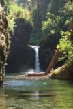 Punch_Bowl_Falls_17_108_08182017 - Zoomed in look at Punch Bowl Falls while a trio of people were chilling out alone at the falls after having swam on Eagle Creek to get there