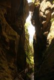 Raggaschlucht_058_07132018 - Some parts of the Raggaschlucht Gorge (even at the mouth of the gorge as shown here) were so narrow that even rocks that have fallen wound up wedged within the narrowness of the canyon itself!
