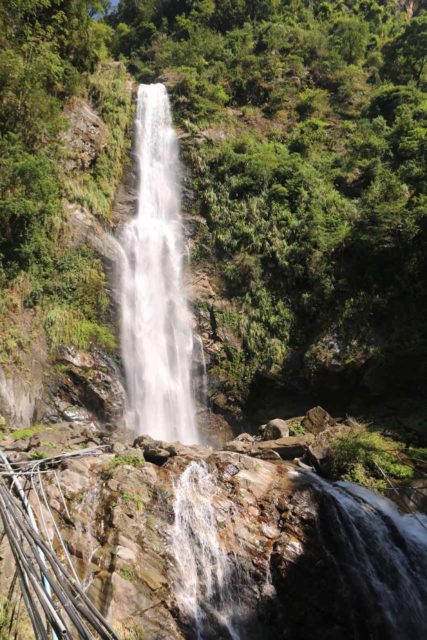 Rainbow_Waterfall_083_10312016 - The Caihong Waterfall with some hideous diversion pipes around its lower cascade
