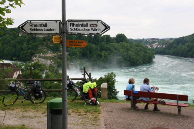 Rheinfall_424_06152010 - Sign indicating that there were two ways to experience the Rhine Falls from either side of the Rhein River