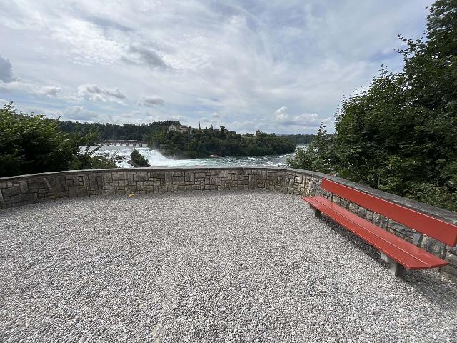Rhine_Falls_292_iPhone_14_06272025 - Context of what I considered to be the best lookout of the Rhine Falls because it provided the full context of the waterfall along with the Schloss Laufen and the rock islands splitting the turbulence of the Rhein