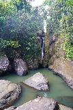 Rio_Espiritu_Santo_032_04212022 - Brighter look at the Charco Verde fronting the waterfall of the Rio Espiritu Santo in El Yunque from atop the dicey boulder scramble