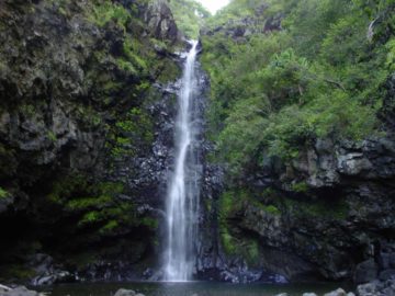 Alelele Falls is an impressive waterfall that probably marks the last of the East Maui Waterfalls you'll see as you drive clockwise around the base of Haleakala...