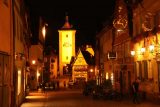 Rothenburg_076_07222018 - Looking towards the Siebers Tower at night on our way back to the Altes Brauhaus in Rothenburg ob Der Tauber