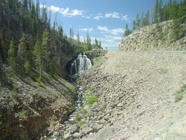 Rustic_Falls_012_06232004 - Context of the direct view of Rustic Falls with the Grand Loop Road on the right