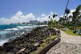 San_Juan_019_04142022 - Looking along a walkway bordered by the unprotected seas facing the Caribe Hotel in San Juan