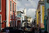 San_Juan_215_04142022 - Looking down along the very congested one-way streets of Old San Juan passing before the Catedral de San Juan