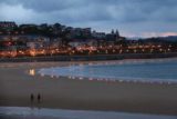 San_Sebastian_480_06152015 - During our slow walk back to our hotel, we started to see the night lights come on at twilight at Playa de la Concha
